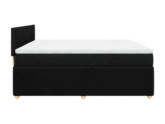 Sommier à lattes de lit avec matelas Noir 180x200 cm Tissu
