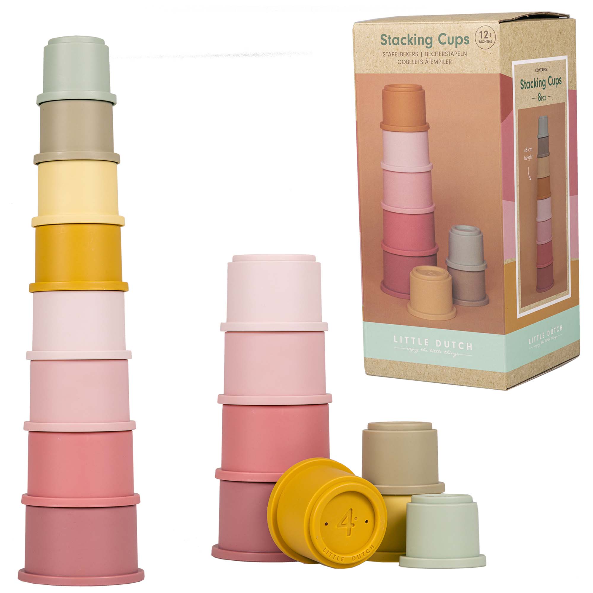 Little Dutch stapelbekers - 8 stuks roze