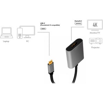 Câble adaptateur USB-C - Displayport, noir/gris