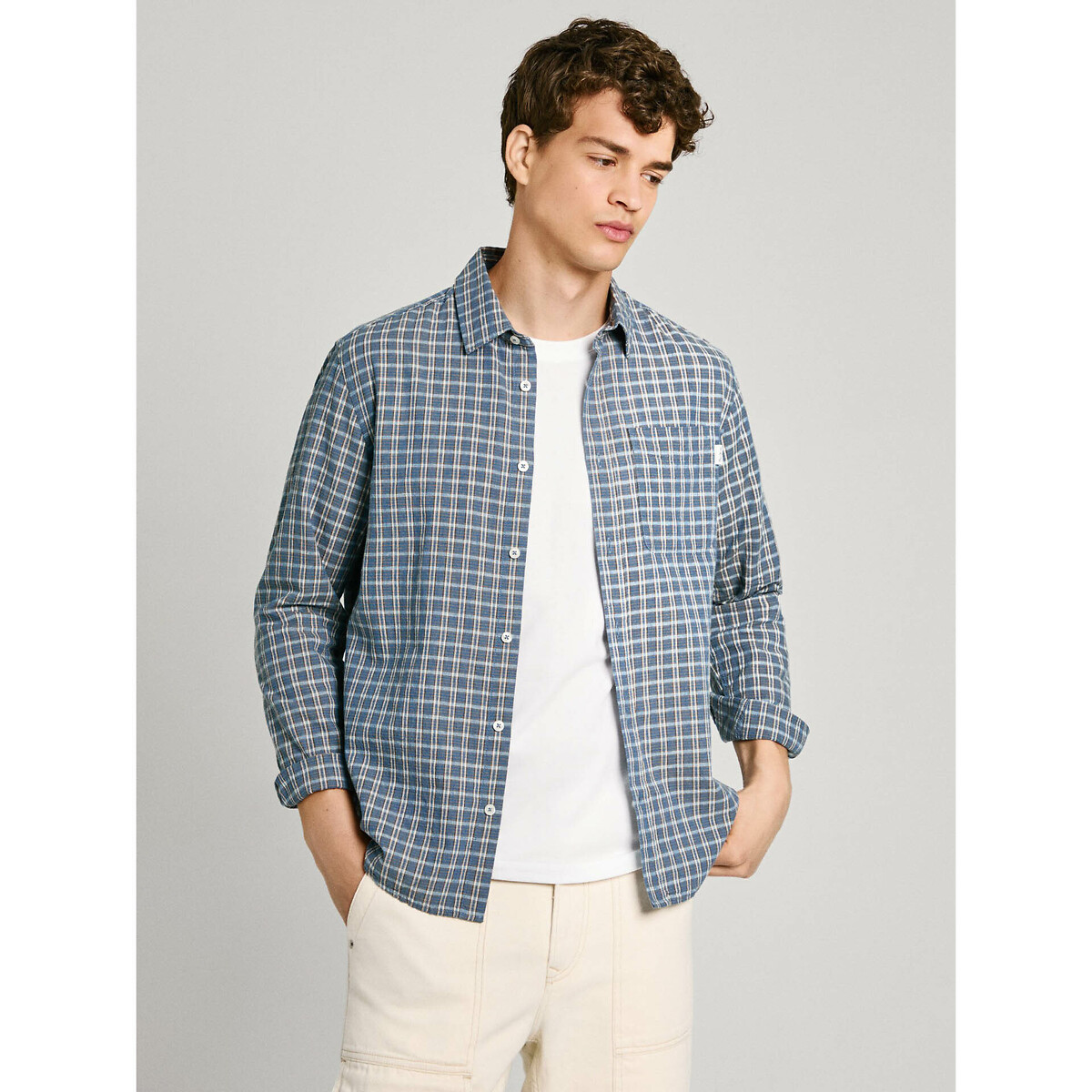 PEPE JEANS<br>Camisa reta em linho de algodão