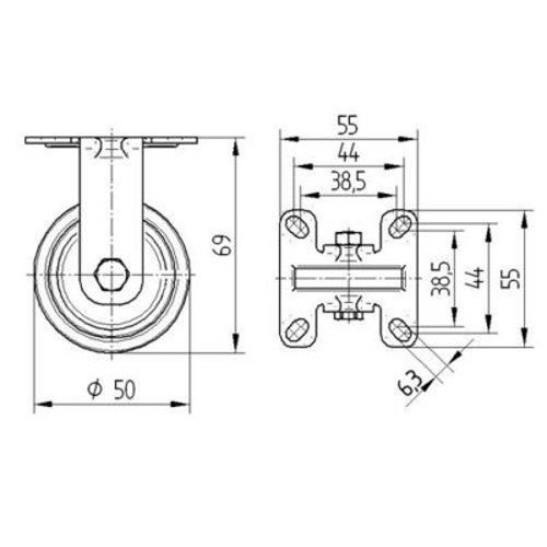 TENTE 2478 PJP 050 P41 grijs bokwiel 50 mm