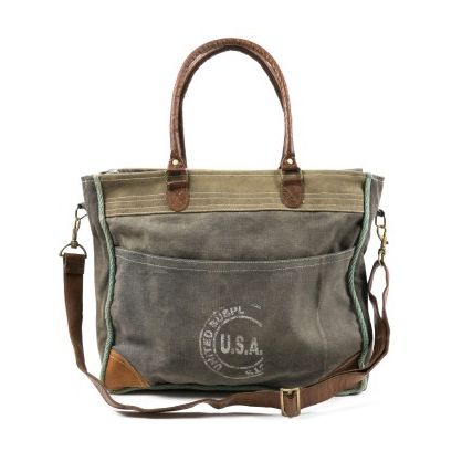 Umhängetasche 'Cliffstone' aus derbem Leinen, grau/beige, B 39 cm, H 33 cm günstig bestellen