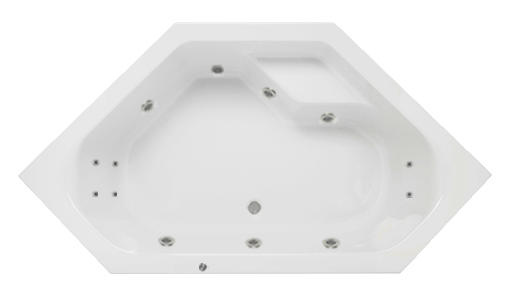 Lambini Designs Venetië bubbelbad 145x145cm elektronisch 6 4 2 hydrojets chroom