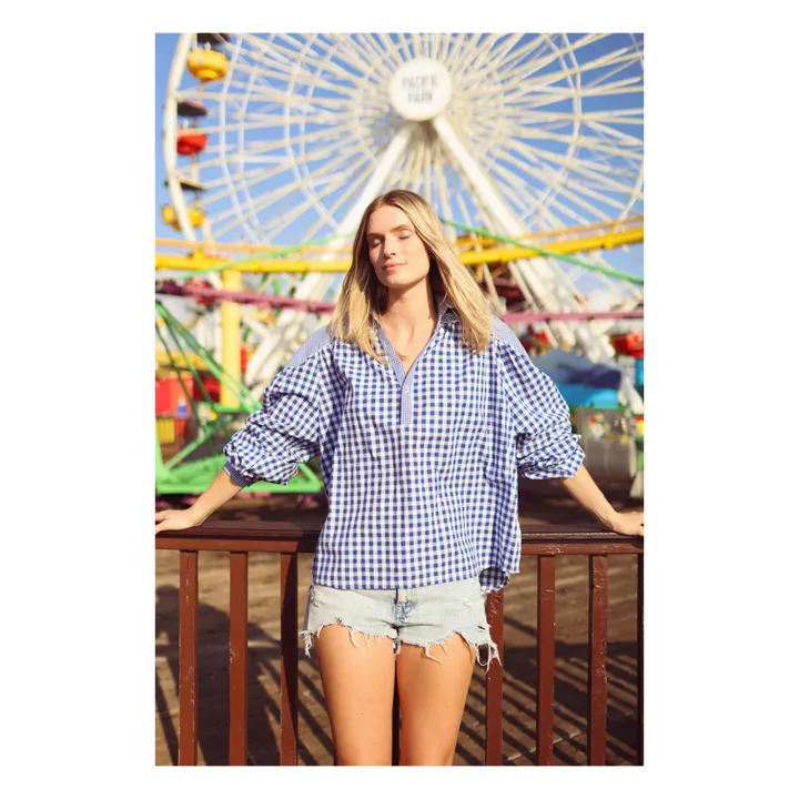 Paolina Blouse Carreaux | Bleu