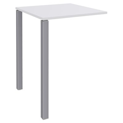 Table Lounge 2 Pieds - L80xH105xP80 cm - Pieds alu - plateau blanc perle