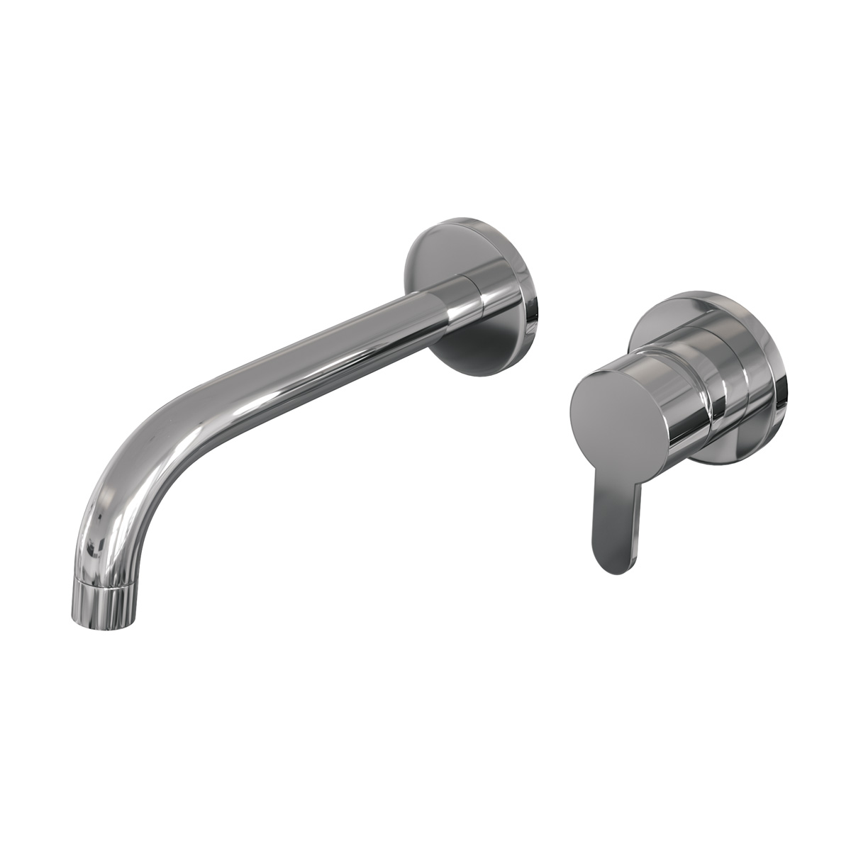 Brauer Chrome Edition ColdStart wastafelkraan inbouw gebogen uitloop en rozetten model D1 chroom