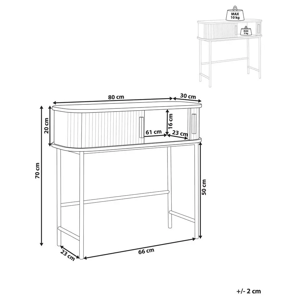 BRADLEY - Sidetable - Lichthout/Zwart - MDF