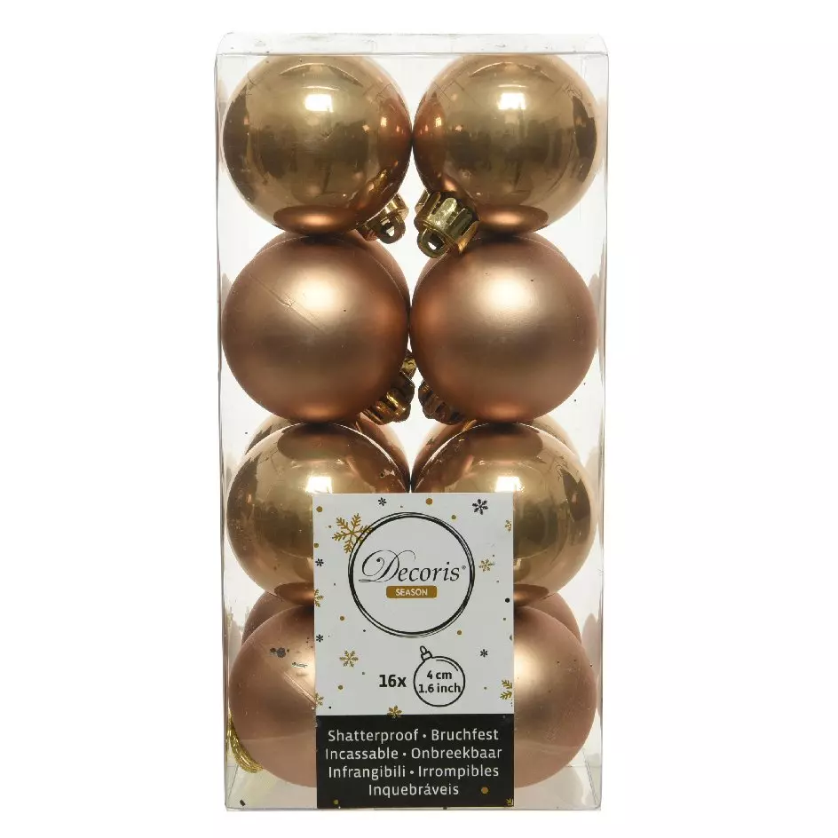 Lot de 16 boules de Noël (D40 mm) Alpine Camel