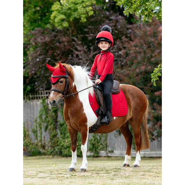 Zadeldek LeMieux Mini Suède Close Contact Square Springen Rood