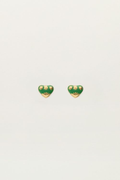 Studs groen mini hart