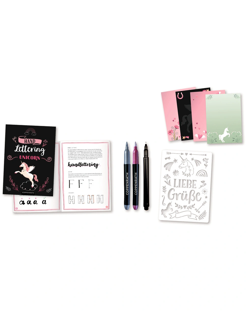 Handlettering-Set 100% SELBST GEMACHT - STARTER SET - UNICORN