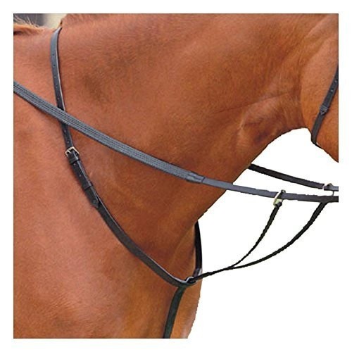 Martingale de couro preto para cavalos