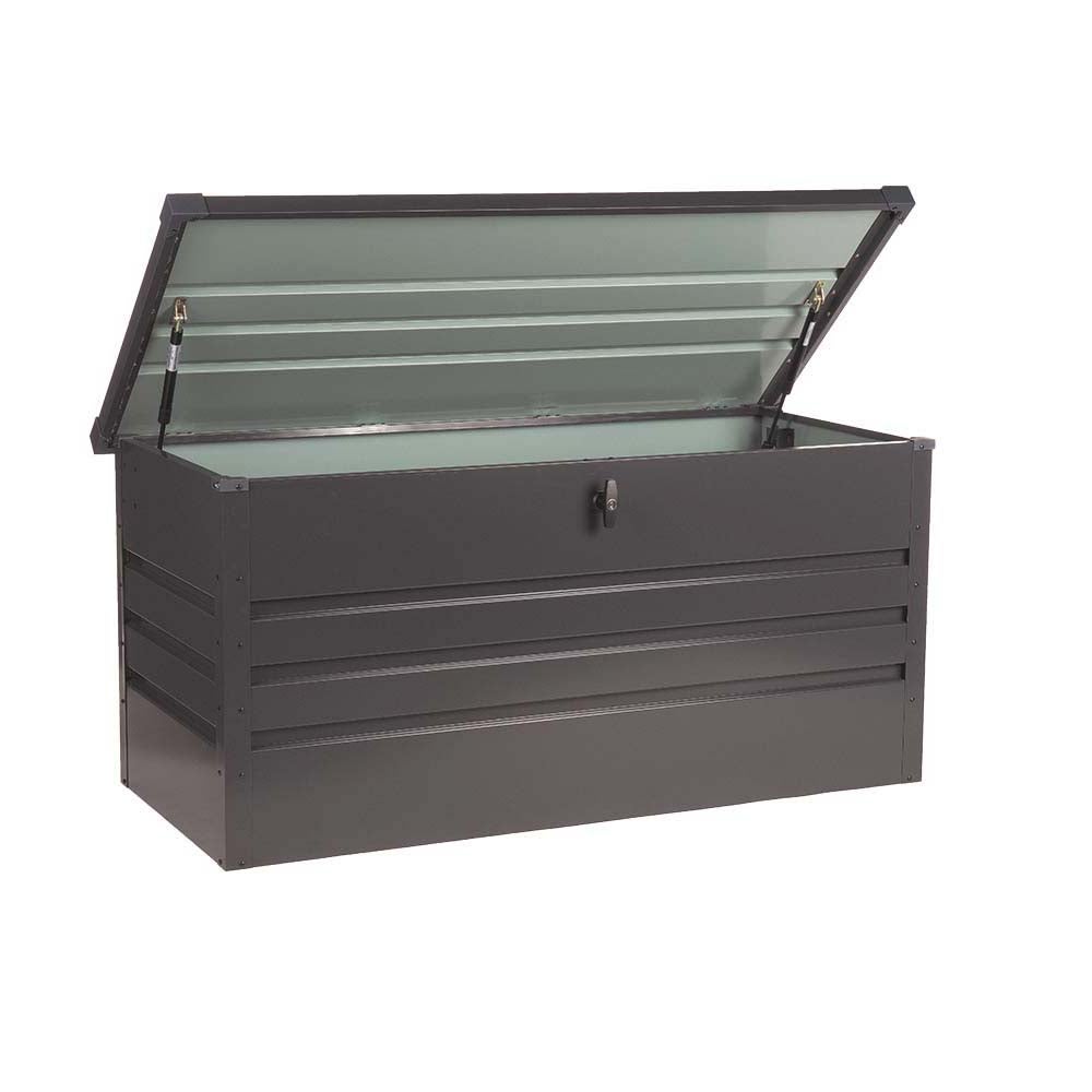 Home Deluxe - Metalen opbergbox - MEGABOX XL, Antraciet - Inhoud 400 L, Afmetingen: 126 x 56 x 62 cm, Gegalvaniseerd staalplaat, Waterdicht