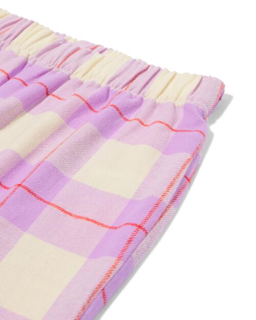 pyjama flanelle à carreaux pour enfant lilas