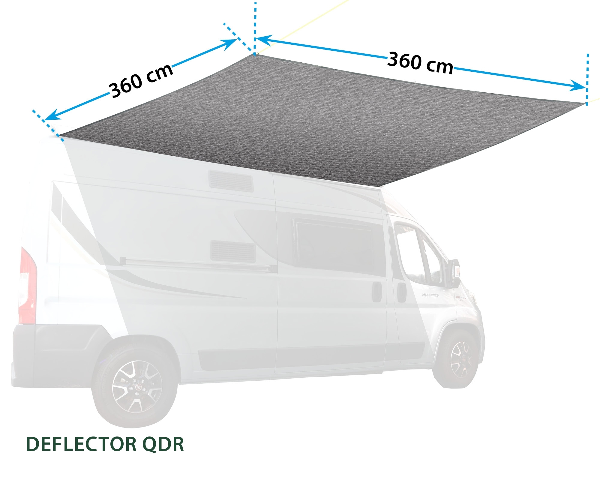 Brunner Deflector QRD Sonnensegel grau 360 x 360 cm Quadrat