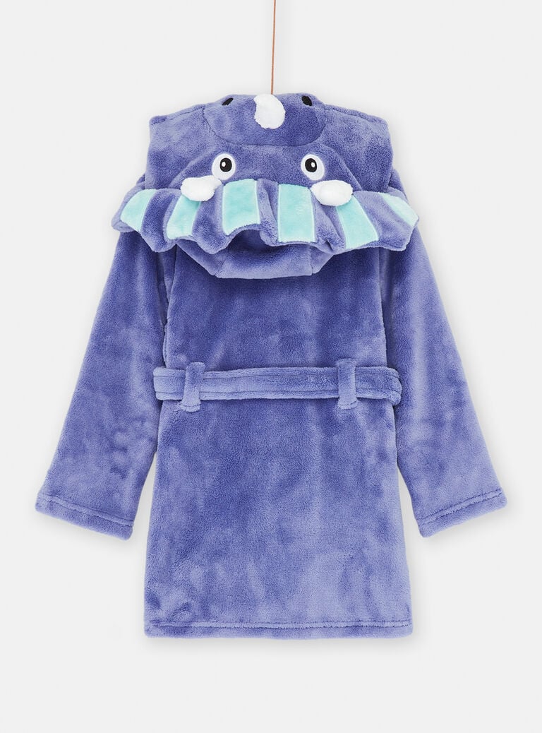 Robe de chambre mauve dinosaure garçon
