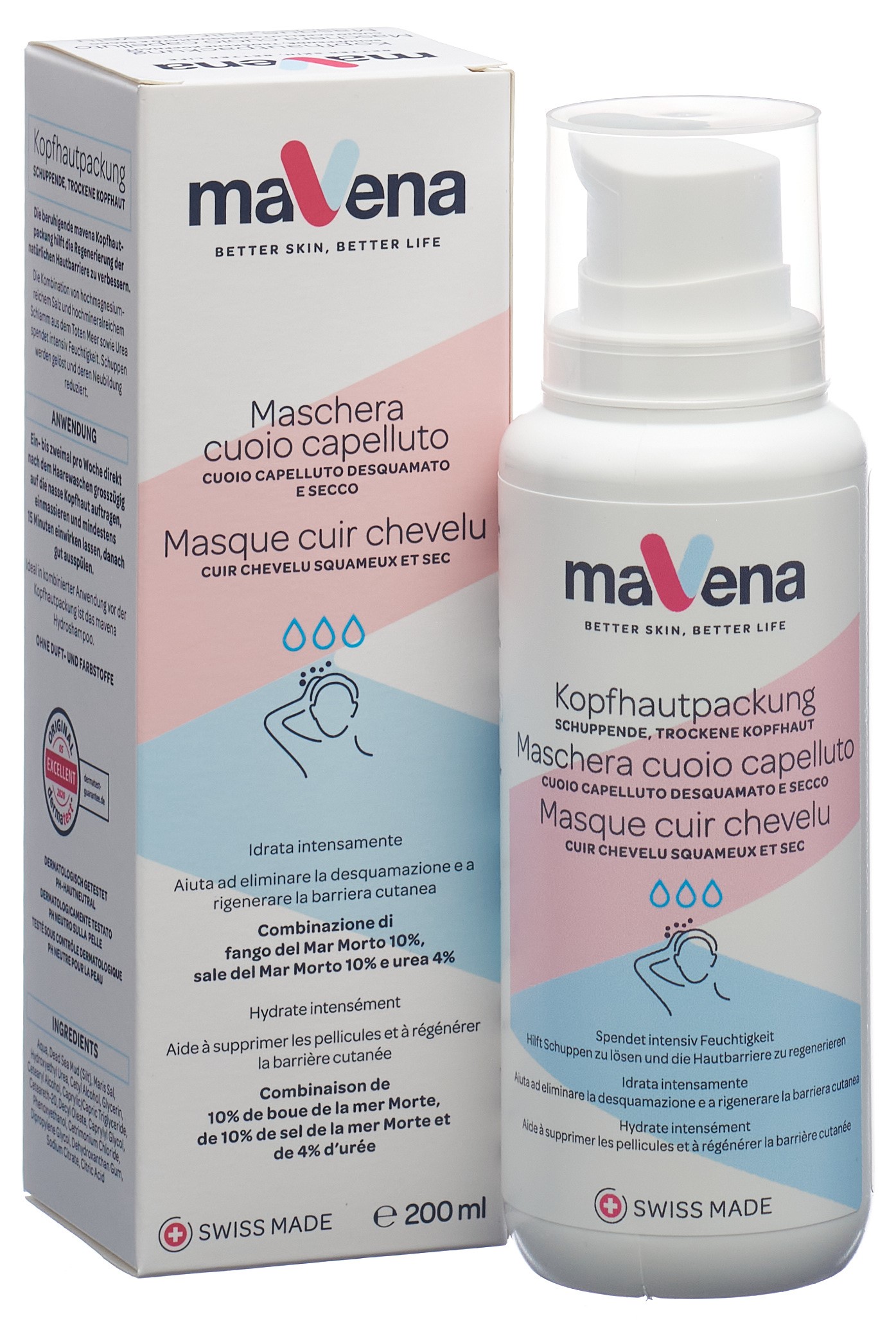 MAVENA Kopfhautpackung<br>200 ml, Dispenser, Creme