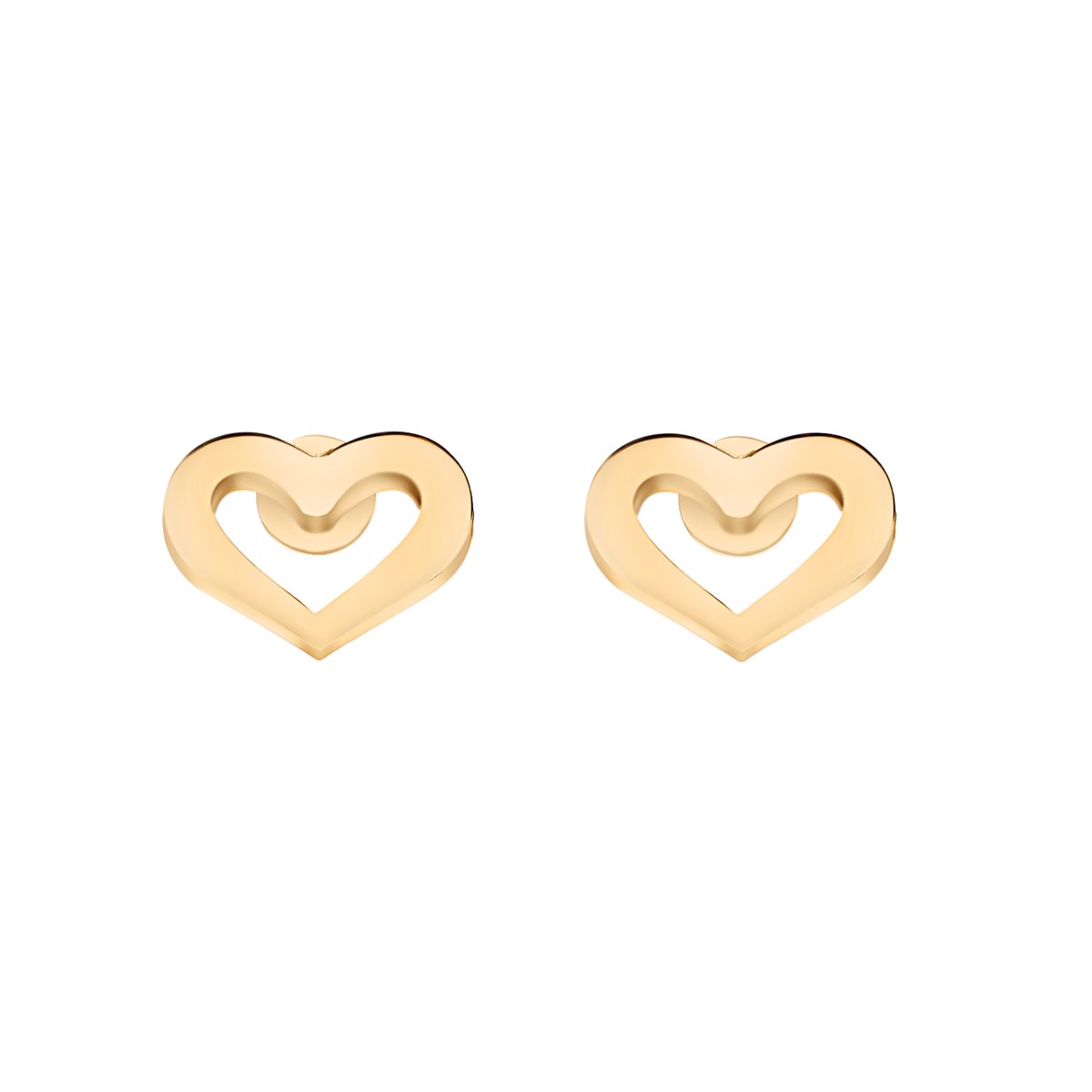Boucles D'oreilles En Argent Doré Coeur