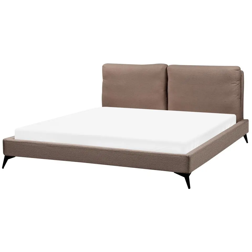 MELLE - Tweepersoonsbed - Bruin - 180 x 200 cm - Bouclé