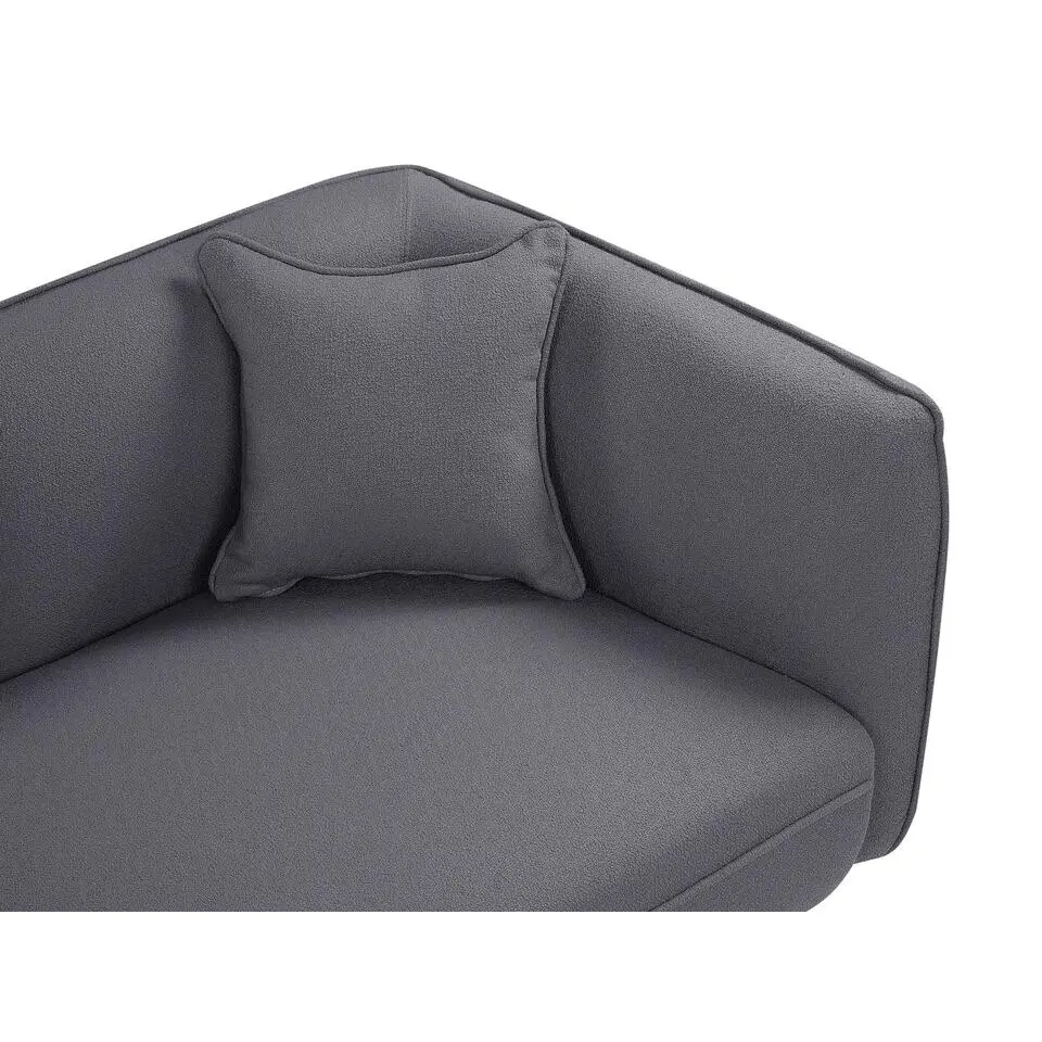 CHEVANNES - Chaise longue - Donkergrijs - Bouclé