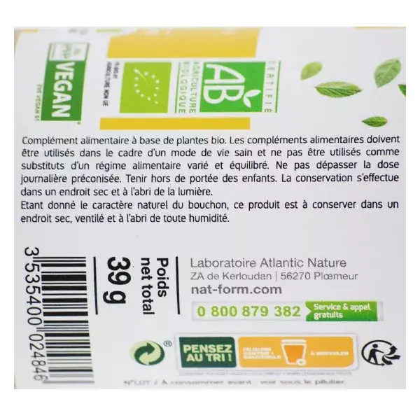 Nat & Form Ginseng e Guaraná Orgânicos e Ecológicos - 120 cápsulas