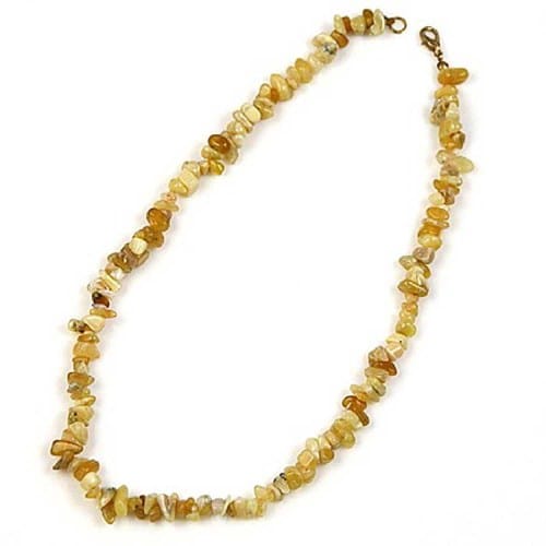 Collier pierre opale jaune