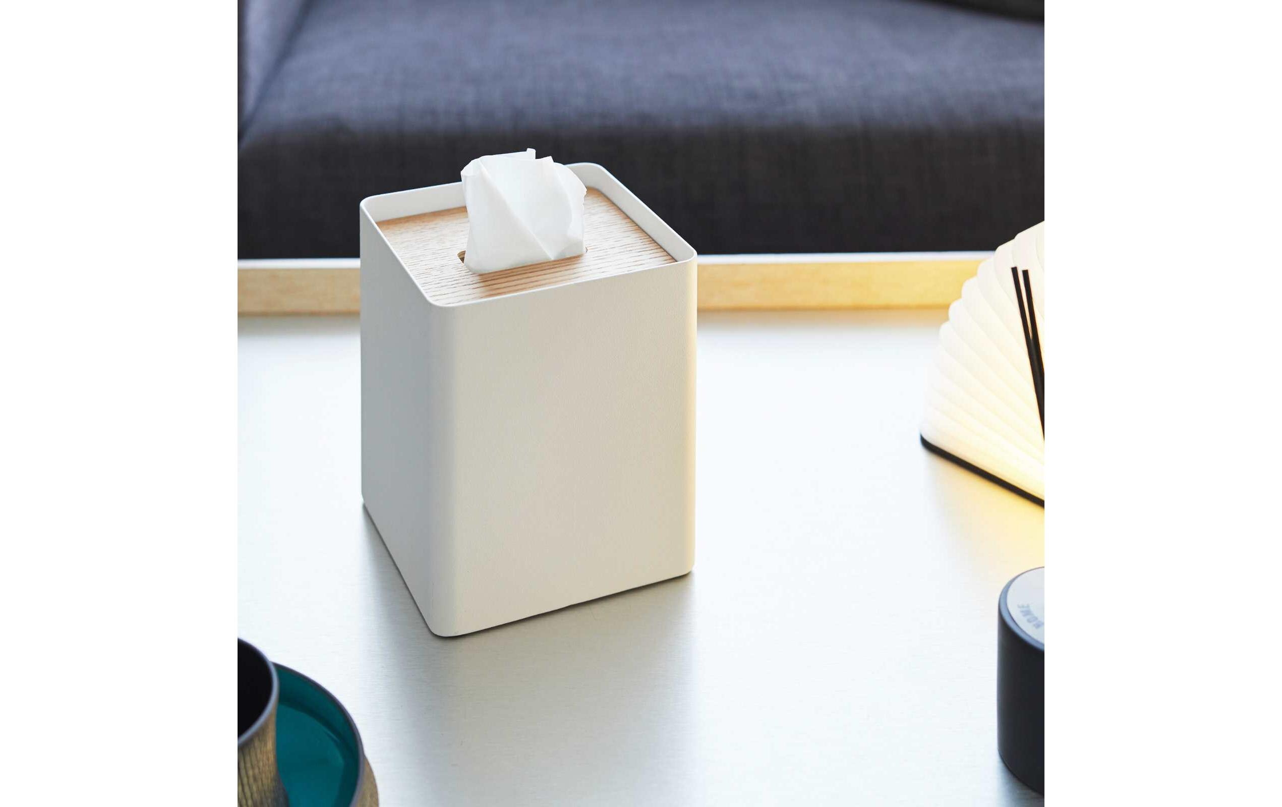 Kosmetiktuchbox Rin WeissQuadratische Taschentuchbox