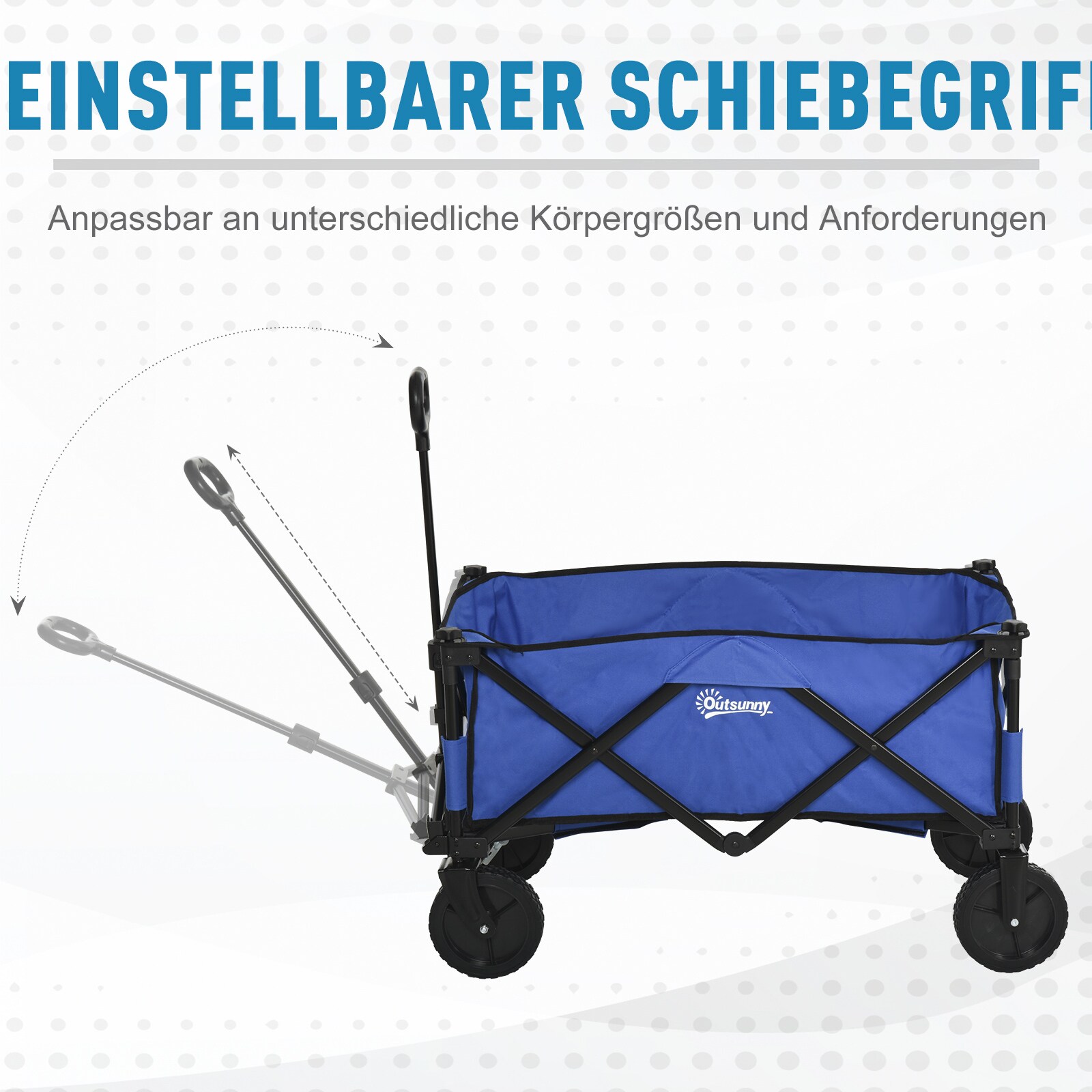 Outsunny Bollerwagen faltbar dunkelblau 107 x 51 x 91,5 cm (LxBxH)