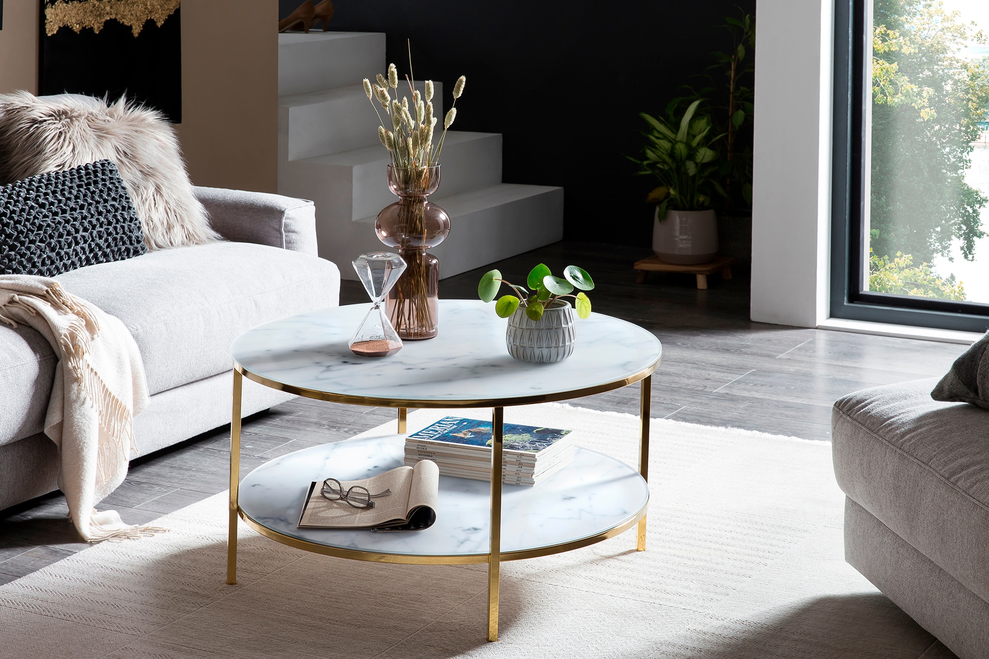 SalesFever Couchtisch »Caorle Coffeetable im minimalistischen Stil« Eleganz trifft Stil: Tischplatten in Marmoroptik
