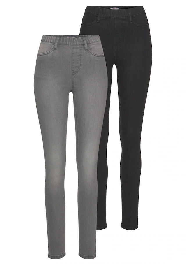 Flashlights Jeansjeggings, 2er-Packer Packung, enge Passform,  Röhrenjeans,  Used-Look-Waschung,  hohe Leibhöhe