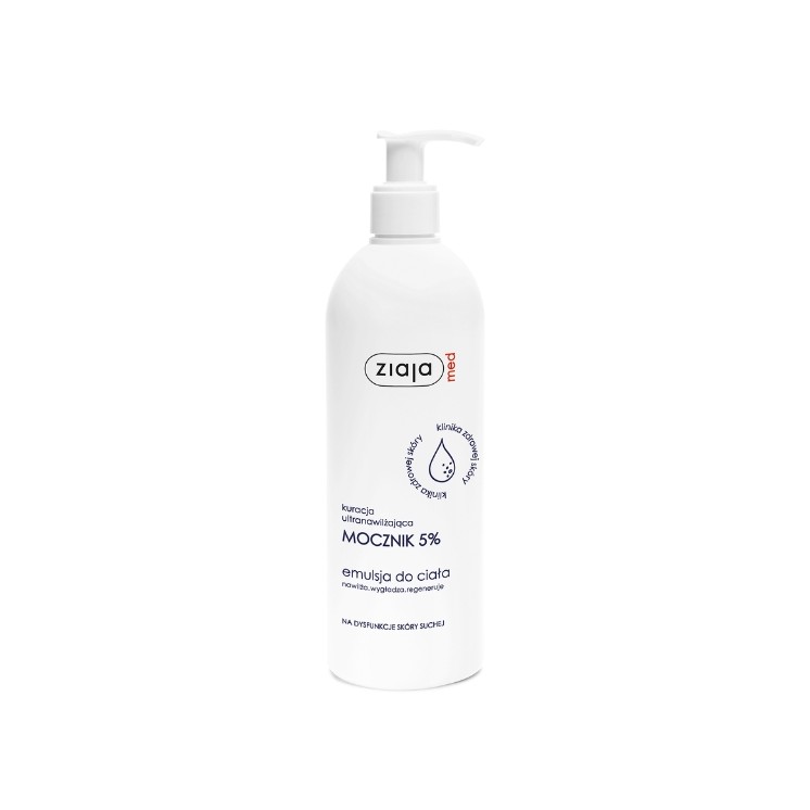 Ziaja Med Ultra-Feuchtigkeitsbehandlung mit 5 % Urea Körperemulsion für trockene Hautprobleme 400 ml