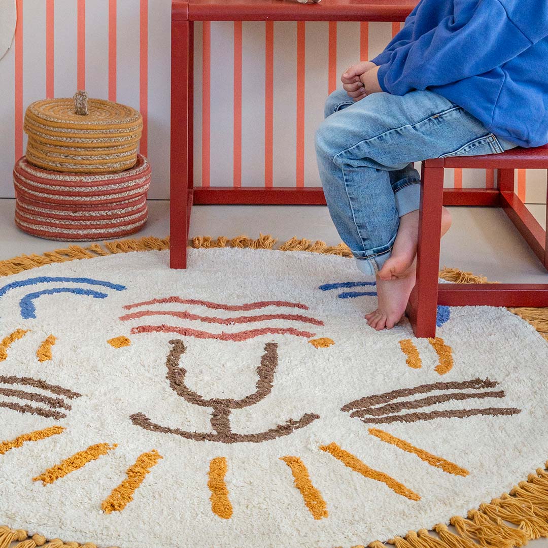 tapis petit vloerkleed lion leo - 100x100 cm
