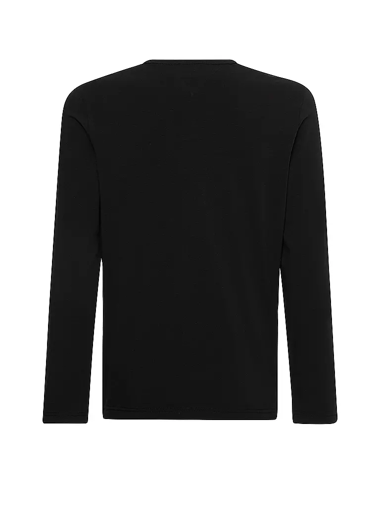TOMMY HILFIGER Langarmshirt Slim Fit schwarz