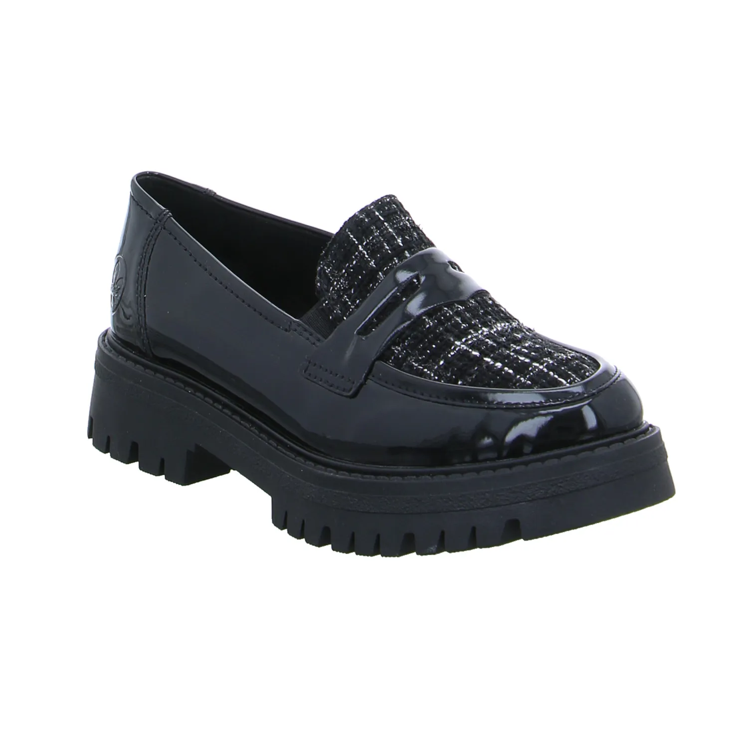 RIEKER Slipper Schwarz Lederimitat