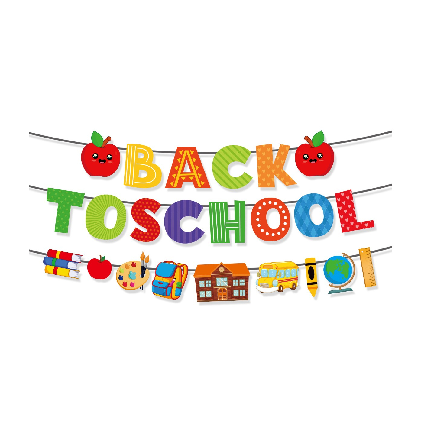 (4.5m) Schulanfang Girlande Kinder Party Dekoration Accessoire Banner - Back To School
