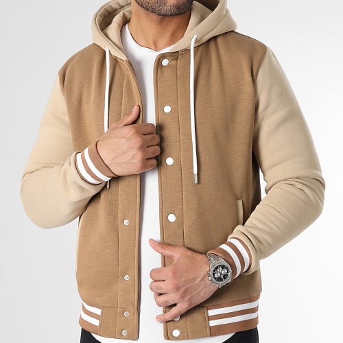 Veste Teddy A Capuche 2803 Beige Marron