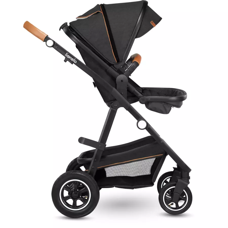 lionelo Kombikinderwagen Amber 3 in 1 Grey Graphite inklusive Wheelblades