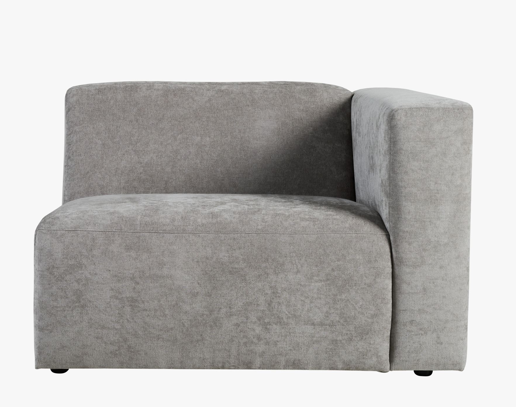 Modulsofa 1,5 seter m/armlene høyre grå - 110x93x73 cm
