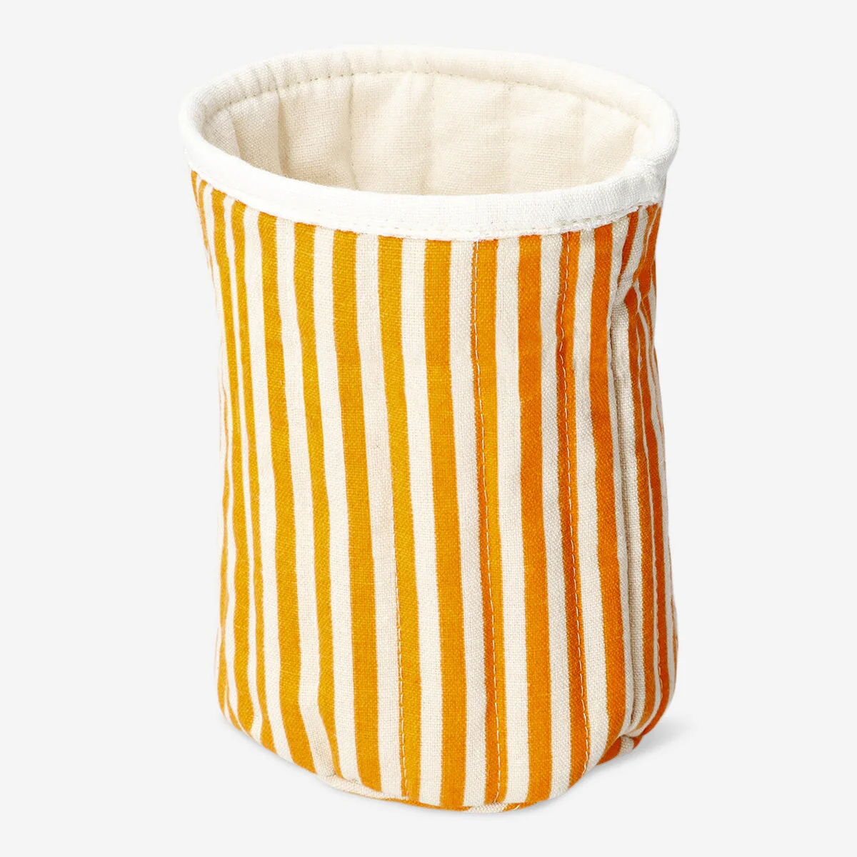 Opbevaringskurv med orange striber - 17 cm