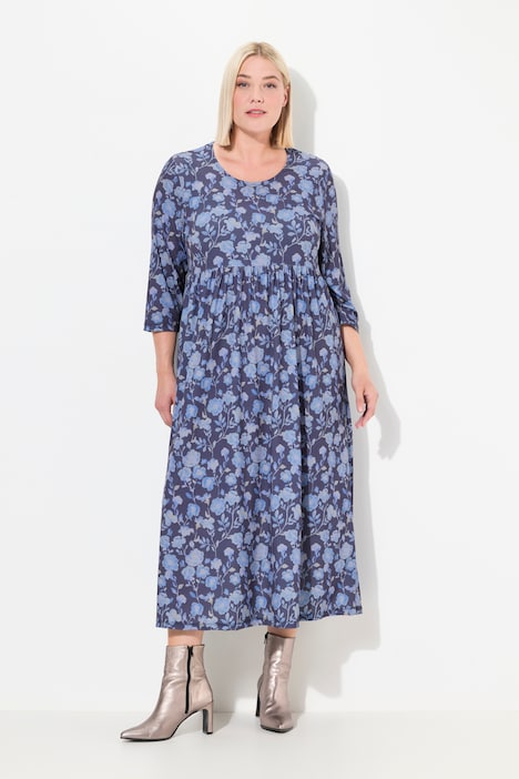 Jerseykleid, A-Linie, Blumenmuster