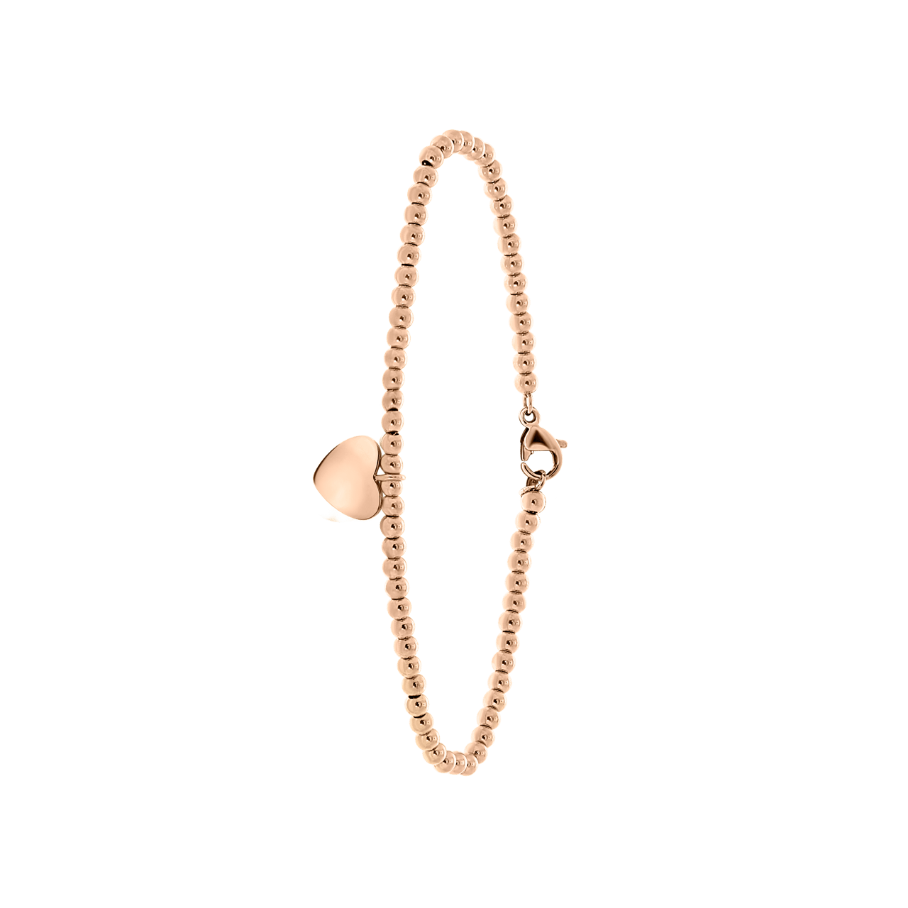 Gerecycled stalen armband rose bol/hart