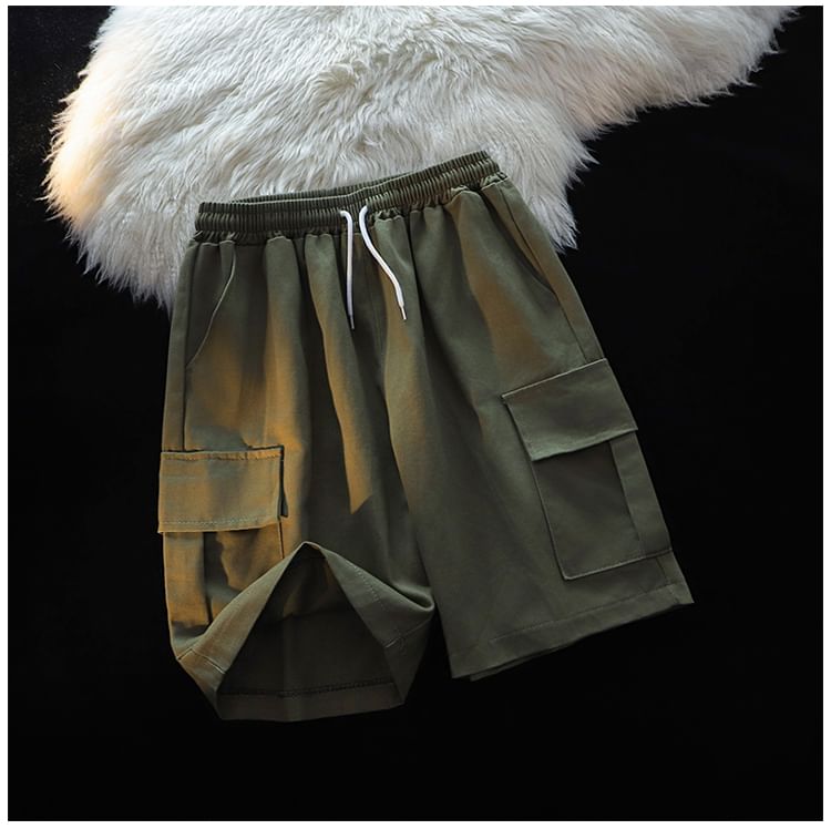 Whyessa - Effen shorts met trekkoordtaille