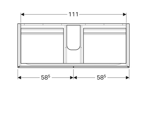 GEBERIT Xeno² wastafelmeubel, wit hoogglans, 4 laden met softclose-mechanisme, voor 120 cm, 500518011