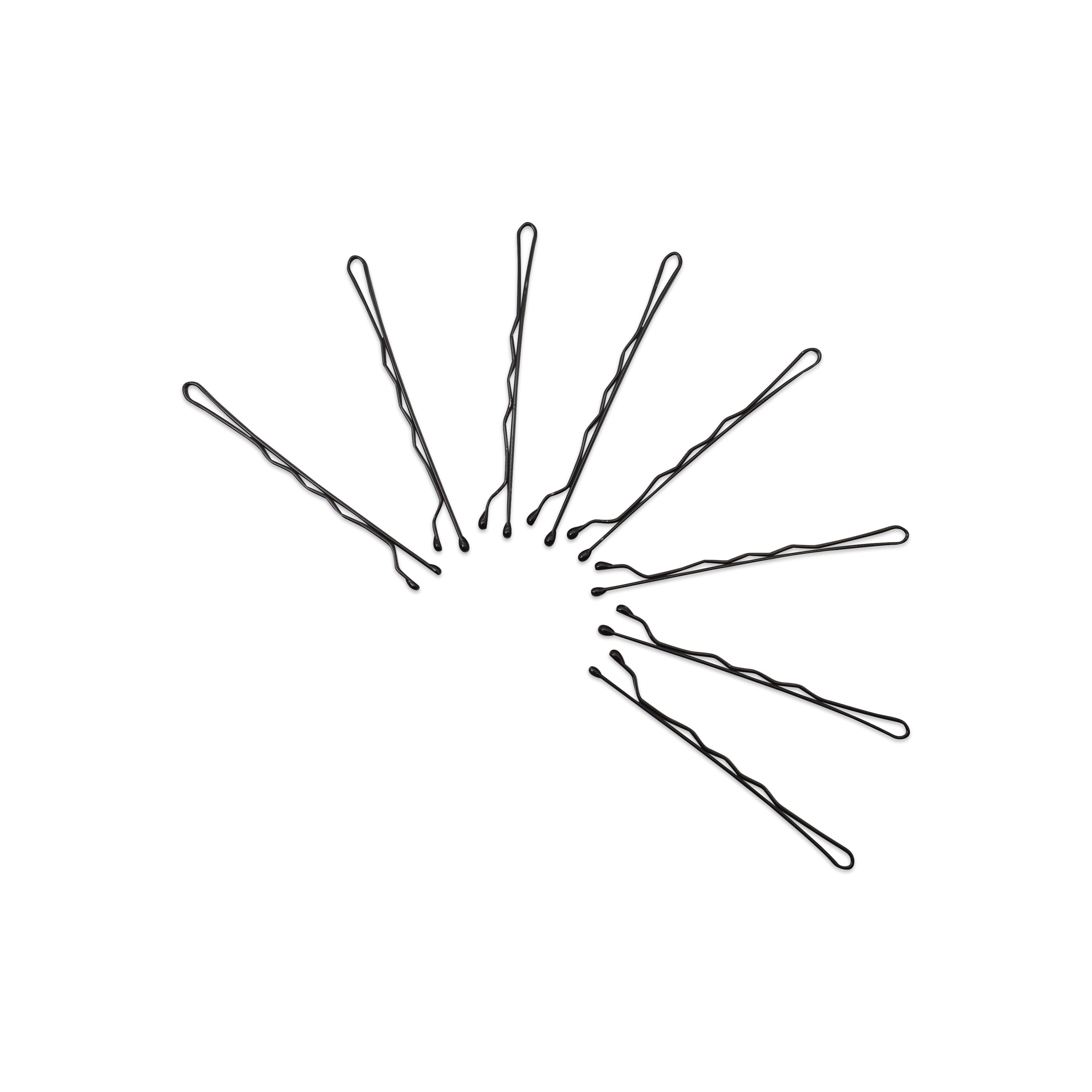 (50er Set) Metall Haarklammern Bobby Pin Haarspangen mit abgerundeter Spitze - Schwarz