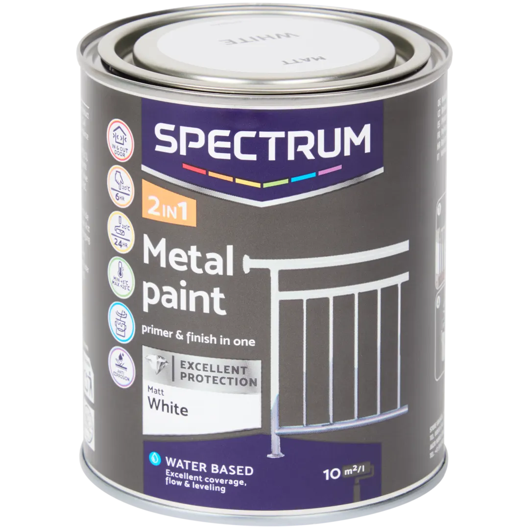 Peinture métallique mate 2-en-1 Spectrum Blanc