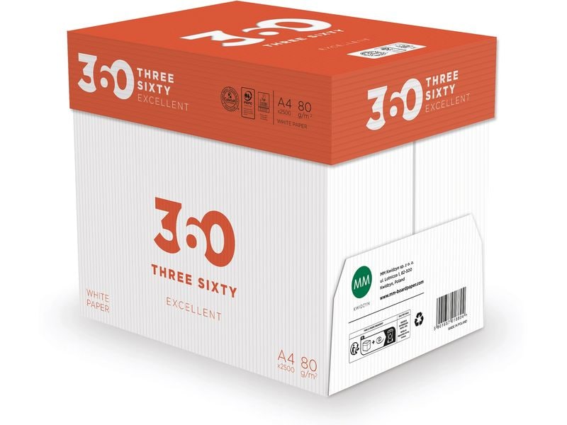 360 Kopierpapier Excellent A4, Hochweiss, 80 g/m², 2500 Bla Kopierpapier für herausragende Qualität