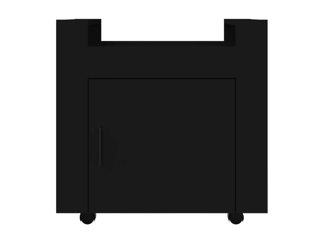 Chariot de bureau Noir 60x45x60 cm Bois d'ingénierie