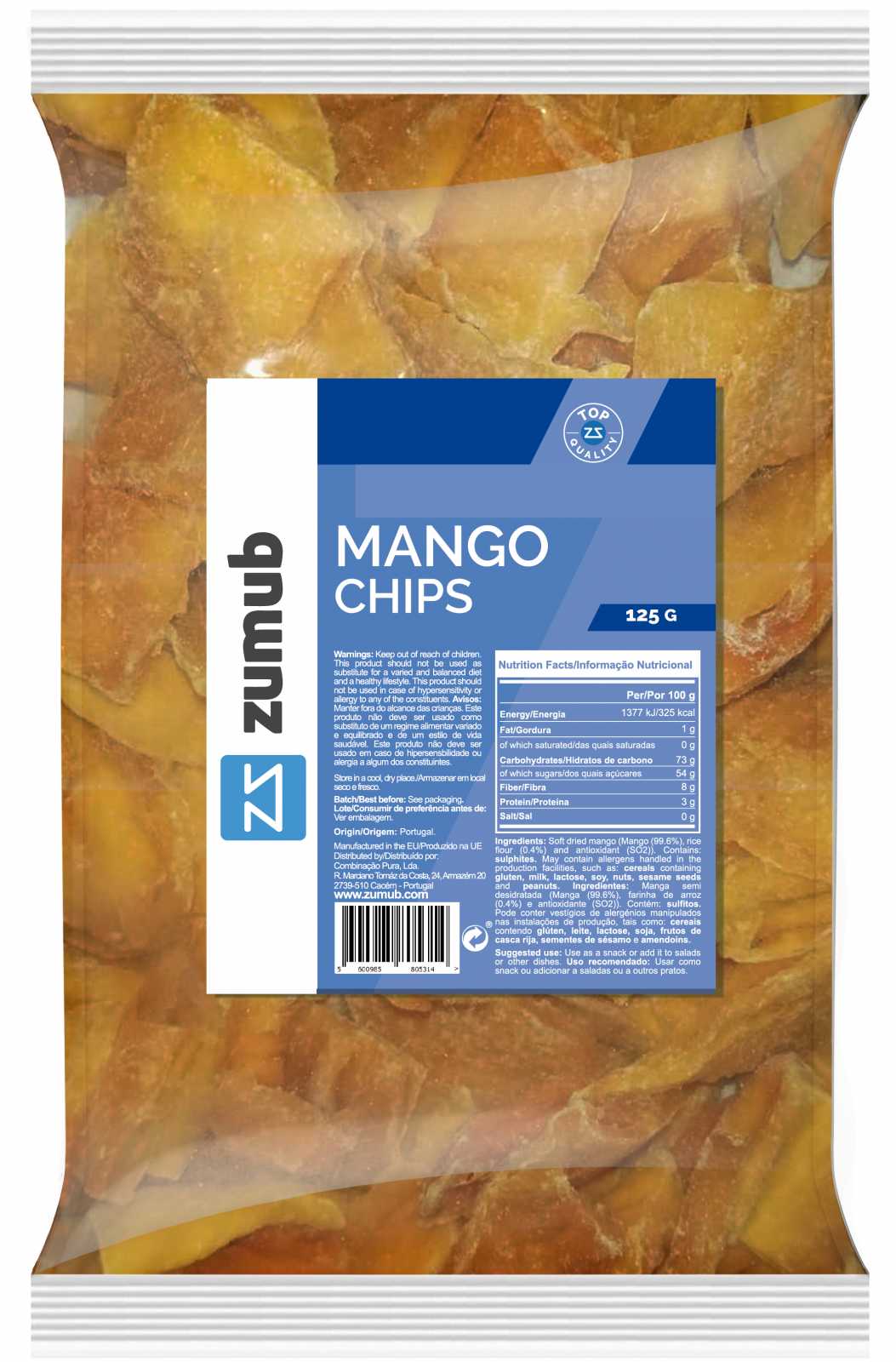 Batatas fritas Zumub sabor manga 250g
