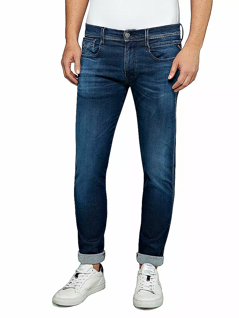 REPLAY Jeans Slim Fit ANBASS HYPERFLEX CLOUDS blau