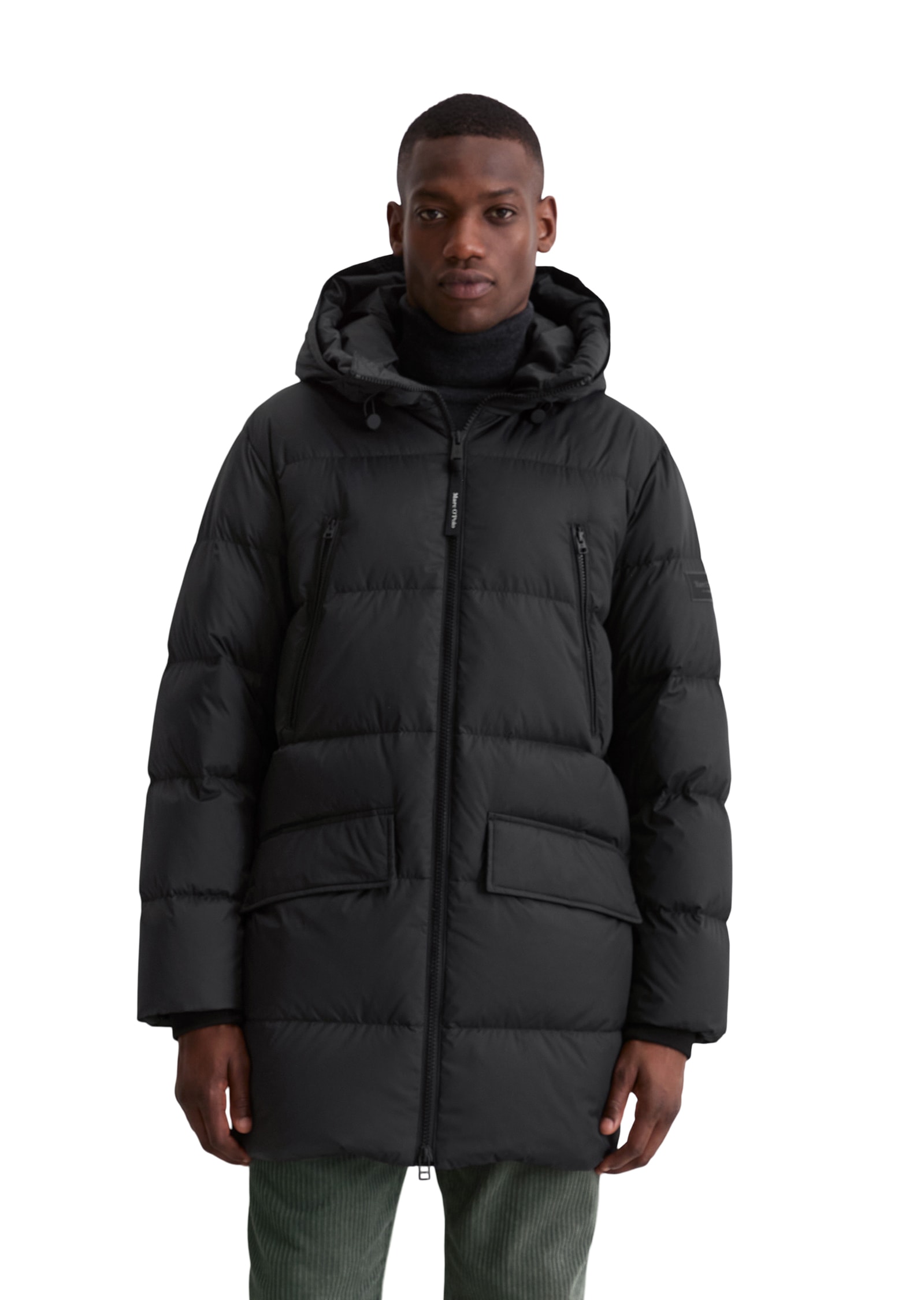 Marc O'Polo Daunenjacke mit Kapuze Pufferjacke, regular fit, eingesetzte, elastische Ärmelabschlüsse